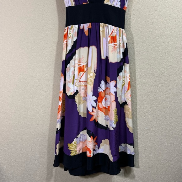 NEW Corey Lynn Calter Women's Silk Floral Fit and Flare Cap Sleeve Midi Dress 0 - Picture 8 of 12